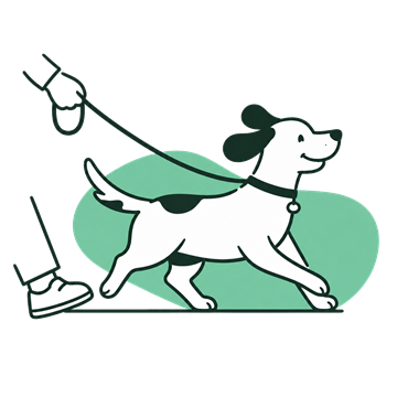 Dog walker with a dog in Belgrade